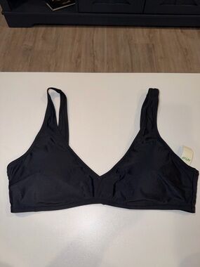 NWT Aerie Scoop Neck Bikini Top - Size XL - Black